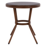 ΤΡΑΠΕΖΙ ΑΛΟΥΜΙΝΙΟΥ MOSES Φ70x76 εκ. BAMBOO LOOK HM5532.03 ΚΑΦΕ ΜΕ ΓΥΑΛΙ - Image 3