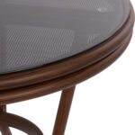 ΤΡΑΠΕΖΙ ΑΛΟΥΜΙΝΙΟΥ MOSES Φ70x76 εκ. BAMBOO LOOK HM5532.03 ΚΑΦΕ ΜΕ ΓΥΑΛΙ - Image 6