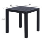ΤΡΑΠΕΖΙ ΑΛΟΥΜΙΝΙΟΥ QIANA HM5402.02 ΓΚΡΙ 45x45x45,5Υ εκ. - Image 2