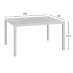 ΤΡΑΠΕΖΙ ΤΡΑΠΕΖΑΡΙΑΣ ΑΛΟΥΜΙΝΙΟΥ SAHIRA HM5571.01 ΛΕΥΚΟ 140Χ80X75,5Υεκ. - Image 2