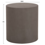 ΤΡΑΠΕΖΙ ΒΟΗΘΗΤΙΚΟ FIBER CEMENT ΣΤΡΟΓΓΥΛΟ KYOKO HM6592.01 ΓΚΡΙ Φ40x43Υεκ. - Image 2