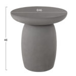 ΤΡΑΠΕΖΙ ΒΟΗΘΗΤΙΚΟ FIBER CEMENT ΣΤΡΟΓΓΥΛΟ HIKARI HM6593.01 ΓΚΡΙ Φ46x48Υεκ. - Image 2