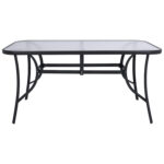 ΤΡΑΠΕΖΙ BRUNO 150X90Χ72Υεκ. ΓΚΡΙ ΜΕΤΑΛΛΙΚΟ ΜΕ ΓΥΑΛΙΝΗ ΕΠΙΦΑΝΕΙΑ HM5145.01 - Image 3