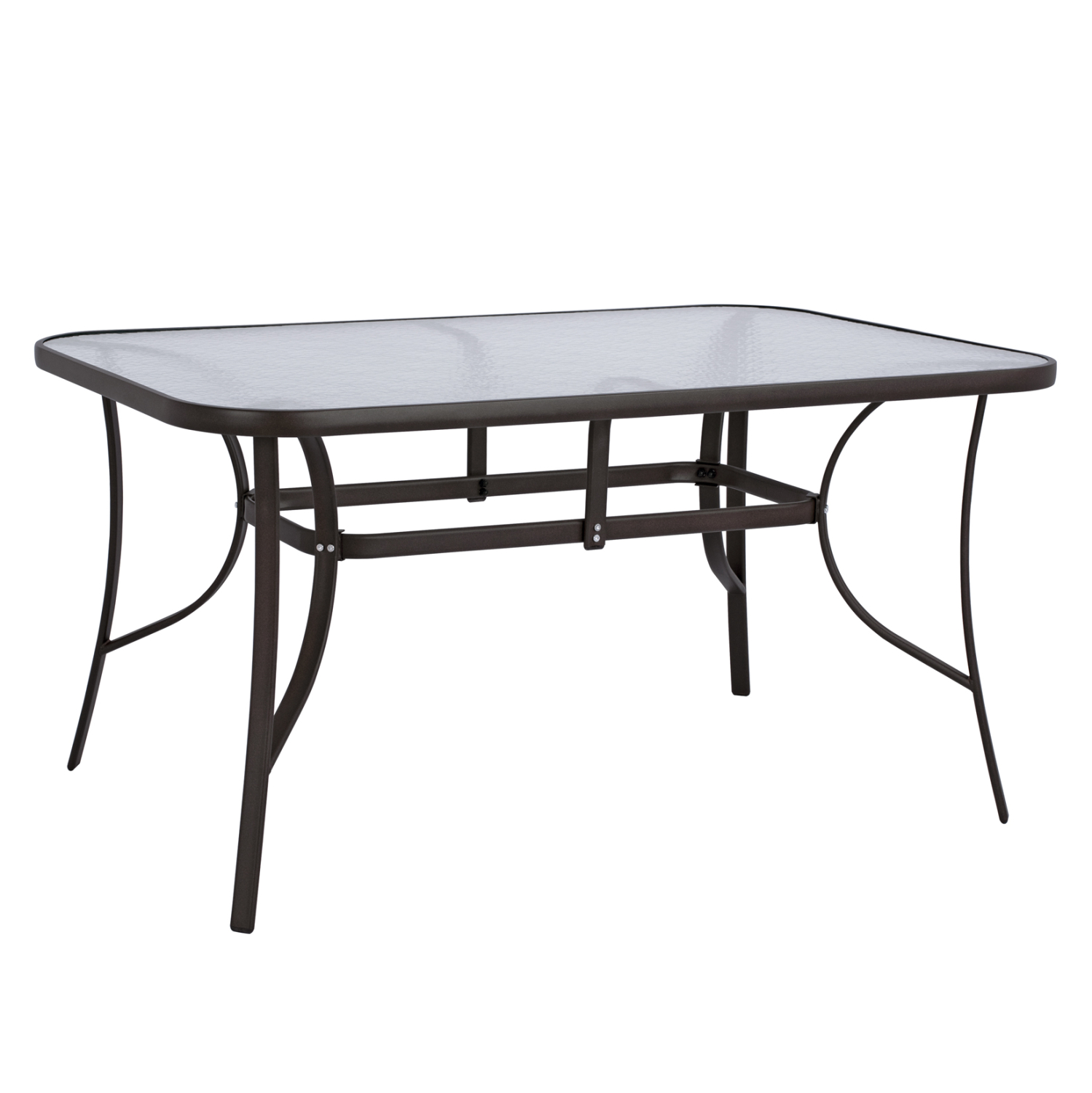 trapezi-bruno-150x90ch72yek-kafe-metalli ΤΡΑΠΕΖΙ BRUNO 150X90Χ72Υεκ. ΚΑΦΕ ΜΕΤΑΛΛΙΚΟ ΜΕ ΓΥΑΛΙΝΗ ΕΠΙΦΑΝΕΙΑ HM5145.02 - Image 1