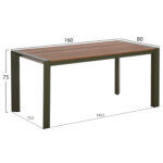 ΤΡΑΠΕΖΙ ΕΞΩΤ.ΧΩΡΟΥ GOYA HM6059.07 ΑΛΟΥΜΙΝΙΟ ΣE OLIVE GREEN & POLYWOOD 160X80Χ75Υεκ. - Image 2