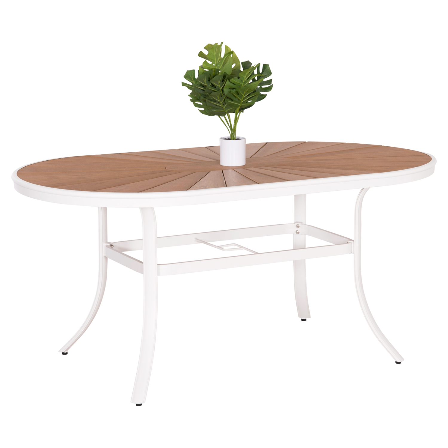 trapezi-exotchoroy-fb9628802-aloyminio-l ΤΡΑΠΕΖΙ ΕΞΩΤ.ΧΩΡΟΥ TELAMO HM6288.02 ΑΛΟΥΜΙΝΙΟ ΛΕΥΚΟ & POLYWOOD 160X90Χ73.5Υεκ. - Image 1