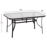 ΤΡΑΠΕΖΙ BRUNO 150X90Χ72Υεκ. ΜΕΤΑΛΛΙΚΟ ΜΑΥΡΟ ΜΕ ΓΥΑΛΙΝΗ ΕΠΙΦΑΝΕΙΑ HM5145.03 - Image 2