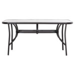 ΤΡΑΠΕΖΙ BRUNO 150X90Χ72Υεκ. ΜΕΤΑΛΛΙΚΟ ΜΑΥΡΟ ΜΕ ΓΥΑΛΙΝΗ ΕΠΙΦΑΝΕΙΑ HM5145.03 - Image 3