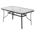 ΤΡΑΠΕΖΙ BRUNO 150X90Χ72Υεκ. ΜΕΤΑΛΛΙΚΟ ΜΑΥΡΟ ΜΕ ΓΥΑΛΙΝΗ ΕΠΙΦΑΝΕΙΑ HM5145.03 - Image 4