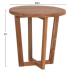 ΤΡΑΠΕΖΙ ΜΕΣΗΣ ΣΤΡΟΓΓΥΛΟ KOLIN HM6650 ΞΥΛΟ TEAK ΦΥΣΙΚΟ Φ65x65Υεκ. - Image 2