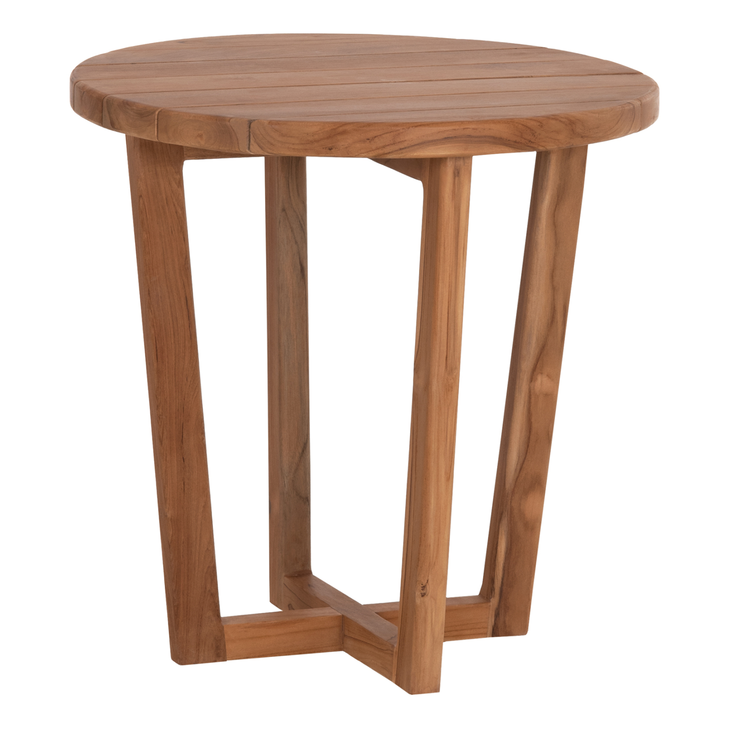 trapezi-mesis-stroggylo-fb96650-xylo-tea ΤΡΑΠΕΖΙ ΜΕΣΗΣ ΣΤΡΟΓΓΥΛΟ KOLIN HM6650 ΞΥΛΟ TEAK ΦΥΣΙΚΟ Φ65x65Υεκ. - Image 1