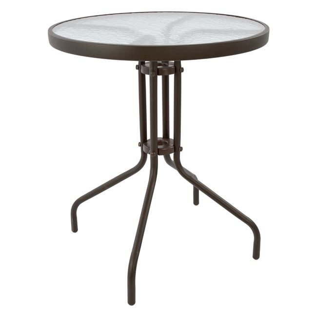 trapezi-metalliko-lima-kafe-f60x70yek-hm ΤΡΑΠΕΖΙ LIMA Φ60x70Υεκ. ΚΑΦΕ ΜΕΤΑΛΛΙΚΟ ΜΕ ΓΥΑΛΙΝΗ ΕΠΙΦΑΝΕΙΑ HM5079.02 - Image 1