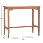 ΤΡΑΠΕΖΙ ΜΠΑΡ CRANSTON HM18111 ΞΥΛΟ ΤΕΑΚ--ΦΥΣΙΚΟ ΧΡΩΜΑ 120x60x105Υεκ. - Image 2