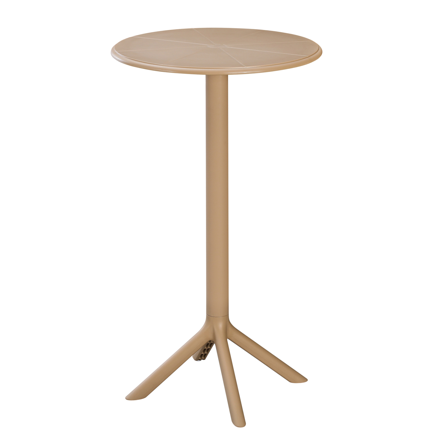trapezi-mpar-stroggylo-fb9612614-polypro ΤΡΑΠΕΖΙ ΜΠΑΡ ΣΤΡΟΓΓΥΛΟ TERRIN HM6126.14 ΠΟΛΥΠΡΟΠΥΛΕΝΙΟ ΚΑΠΟΥΤΣΙΝΟ Φ61x107Υεκ. - Image 1