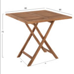 ΤΡΑΠΕΖΙ ΤΕΤΡΑΓΩΝΟ KENDALL ΠΤΥΣΣΟΜΕΝΟ HM9544 TEAK ΣΕ ΦΥΣΙΚΟ ΧΡΩΜΑ 80x80x75Yεκ. - Image 2