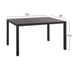 ΤΡΑΠΕΖΙ ΤΡΑΠΕΖΑΡΙΑΣ ΑΛΟΥΜΙΝΙΟΥ SAHIRA HM5571.02 ΑΝΘΡΑΚΙ 140Χ80X75,5Υεκ. - Image 2