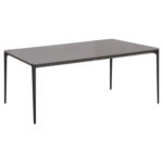 ΤΡΑΠΕΖΙ ΤΡΑΠΕΖΑΡΙΑΣ STAD HM6557.01 ΓΚΡΙ ΑΛΟΥΜΙΝΙΟ & SINTERED STONE TOP 180x90x74Υεκ