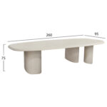 ΤΡΑΠΕΖΙ ΤΡΑΠΕΖΑΡΙΑΣ FIBER CEMENT ΟΒΑΛ GLEN HM6598.02 ΜΠΕΖ 260x95x75Υεκ - Image 2