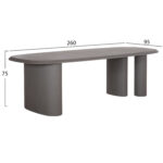 ΤΡΑΠΕΖΙ ΤΡΑΠΕΖΑΡΙΑΣ FIBER CEMENT ΟΒΑΛ GLEN HM6598.01 ΓΚΡΙ 260x95x75Υεκ - Image 2