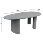 ΤΡΑΠΕΖΙ ΤΡΑΠΕΖΑΡΙΑΣ FIBER CEMENT ΟΒΑΛ VOLPE HM6599.01 ΓΚΡΙ 240x106x75Υεκ - Image 2