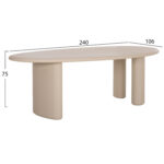 ΤΡΑΠΕΖΙ ΤΡΑΠΕΖΑΡΙΑΣ FIBER CEMENT ΟΒΑΛ VOLPE HM6599.02 ΜΠΕΖ 240x106x75Υεκ - Image 2