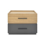Κομοδίνο Sonlen pakoworld mdf σε sonoma-ανθρακί απόχρωση 60x40x44.5εκ - Image 2