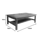 Τραπέζι σαλονιού Louf pakoworld καρυδί teak ξύλο 120x70x40εκ - Image 3
