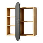 Ραφιέρα τοίχου Jonna pakoworld sonoma με ανθρακί MDF 60x10x80εκ