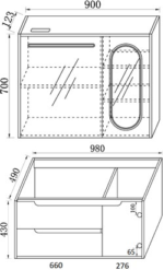ΚΑΘΡΕΦΤΗΣ  ATHENA LED 900x700mm χρ.LIGHT YELLOW,  ΠΟΛΥΑΙΘΥΛΕΝΙΟ (HDPE High Density) - Image 2